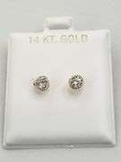 14KT Yellow Gold 1/4 Carat Each Moissanite Pair Of Stud Earrings