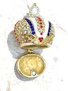 Beige Fabergé-Style Imperial Trinket Egg