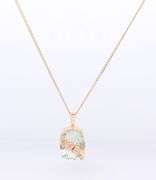 10kt Yellow Gold Oval Prasolite Pendant on Chain