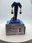 Magnificent pair earring Star Sapphire and diamond in Silver – GGA Certified