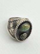 925 Sterling Vintage Natural Turquoise Silver Vintage Native American Featuring Crossed Arrows Stamp