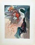 Highly Collectible Salvador Dali Original Color Engraving from The Divine Comedy