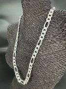 Men's 11.2mm .925 Sterling Silver Heavy Pave Figaro Chain Cuban Link Italy Necklace 24"