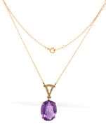 Stunning 14K YG Necklace Featuring an Amethyst Centerpiece