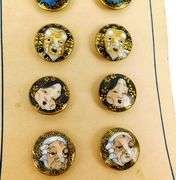 12 Early Satsuma Japanese Buttons on Card