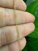 14k Yellow Gold Solid Figaro Link Chain 1.9mm Necklace 18"