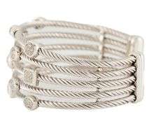 David Yurman 0.83ctw Pave Diamond Five Row Confetti Cuff Bracelet in Sterling