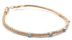 14kt Rose gold 0.50ctw woven flexible bracelet