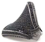 925 Sterling silver Scott Kay large black sapphire ring