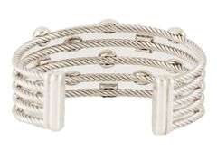 David Yurman 0.83ctw Pave Diamond Five Row Confetti Cuff Bracelet in Sterling