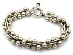 Set of 925 Sterling silver Edinburg Hallmarked beaded necklace and matching bracelet and ring