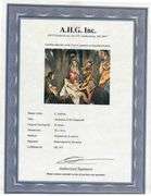 Highly Collectible After El Greco One of a kind oil on Canvas signed by the artist, Adoration of the