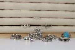 Sterling Silver Curated Ring Assortment Various Sizes & Styles (10 Ring Lot)