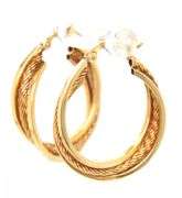 14kt Yellow gold multi row hoop earrings