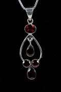 Sterling Silver Natural Garnet Gemstone Pendant