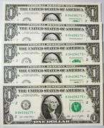 (5) Superb Crisp $1 2021 Star Replacement Notes N.Y.-Consecutive!