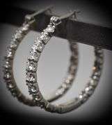 Popular 18K  Diamond In-and-Out Hoop Earrings