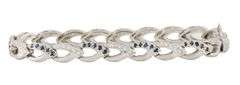 1.50ctw Sapphire and 1.52ctw Diamond Marquise Shaped Link Bracelet in Platinum