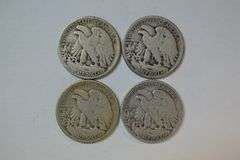 4 Diff. Better date Walking Liberty Half Dollars 1918 to 1923-S