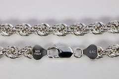 Sterling Silver Hollow Spiral Rope Chain 6mm Pure 925 Italy New Men's Wide Necklace 30"
