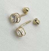 14KT Yellow Gold 1/4 Carat Each Moissanite Pair Of Stud Earrings