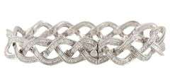 7.10ctw Baguette Diamond Channel Set Woven Style Bracelet in 18K