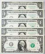 (5) Superb Crisp $1 2021 Star Replacement Notes N.Y.-Consecutive!