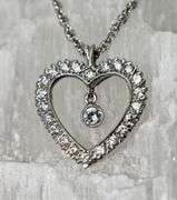 Elegant 14K White Gold Diamond Heart with Necklace