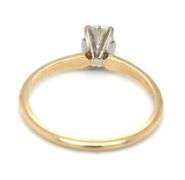 14kt Yellow gold 1/4ct round brilliant cut diamond ring