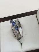 Very fine Tanzanite ring in silver , GGA certified