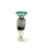 Stunning 14 kt White Gold Plate 5 Ct Rose Cut Simulated Emerald Ring
