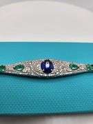Mesmerizing Kyanite Bracelet in Sterling Silver with Diamond and Natural Emeralds