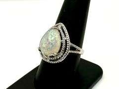 Amazing 4.5 Ct Simulated Color Play Rainbow Opal Ring