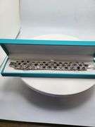 Extremely fine quality and collectible Heavy Silver Bracelet with Polychromatic Tourmalines and Diam