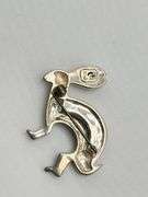 925 Sterling Silver Carolyn Pollack Relios Southwestern Rabbit With Green And Gold Inlay Brooch
