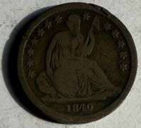 1840 O Toned No Drapery Seated Dime.