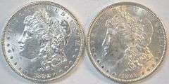 Choice BU 1882 & 1888 'P' Mint Morgan Silver Dollars