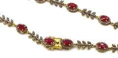Enamoring 8.00CTW Oval Faceted Rubies & 3.50CTW Diamonds in 14K Yellow Gold Over Sterling Silver
