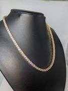 18 Kt. Yellow Gold Plated 18.5 Cwt. Simulated Diamond Tennis Necklace