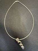 Sterling Silver Natural Garnet Gemstone Pendant w/ 18" .925 Italian Omega Chain