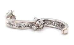 14kt White gold 0.20ctw J hoop earrings