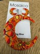 Sterling Silver 925 Custom Pentant & Earring Set Hand Set Pearls, Dichroic Glass, Austrian Crystals