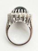 925 Sterling Silver Large Black Onyx With CZ Halo Ring