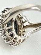 925 Sterling Silver Large Black Onyx With CZ Halo Ring