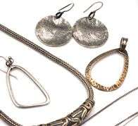 Heavy Vintage 925 sterling silver group lot of miscellaneous jewelry