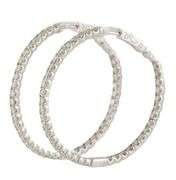 New 2.87ctw Round Diamond Inside Out Hoop Earrings in 14K