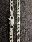 Sterling Silver Diamond-Cut Figaro Link Chain 3.9mm Solid 925 Italy Bracelet 8" inch