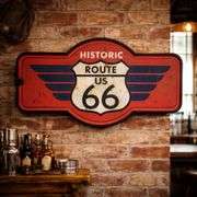Route 66 LED Neon Sign Vintage-Style Retro Wall Decor