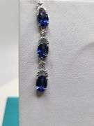 Magnificent pair earring Tanzanite and diamond in Silver – GGA Certified