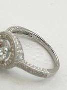 925 Sterling Silver TW One Carat Brilliant Cut Moissanite Halo Engagement Ring